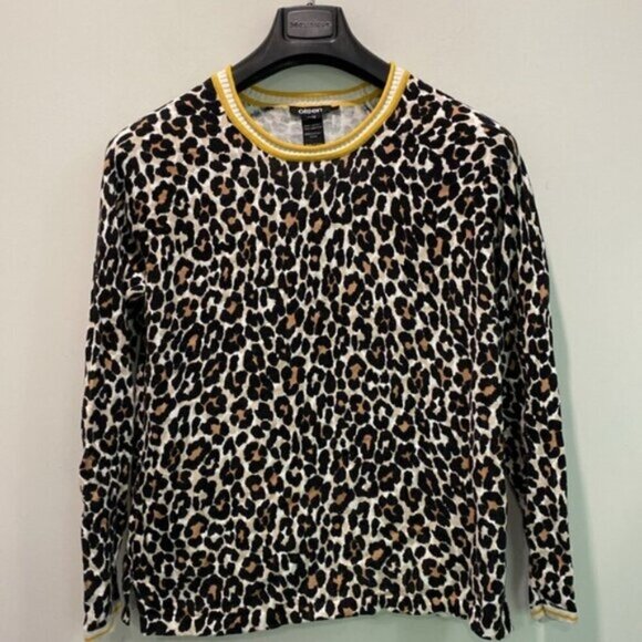 Olsen Leopard print long sleeve sweater Medium pullover - Picture 5 of 16